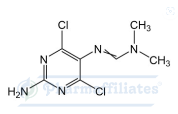 Imagem do Produto Padrão de N'-(2-Amino-4,6-dicloro-5-pirimidil)-N,N-dimetilmetimidida - Cas Number - 171887-02-8 - PHARMAFFILIATES Referência: PA 01 0011012