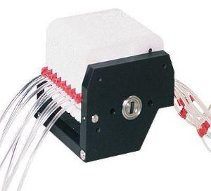 Imagem do Produto Cabeça de bomba de minicartucho Ismatec® ISM735A para tubulação de 3 paradas, 4 canais, 12 rolos, máx. quociente de vazão: 52,3 ml/min - MASTERFLEX - MFLX78002-90