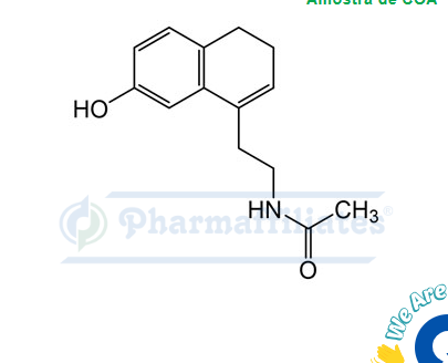 Imagem do Produto Padrão de N-(2-(7-Hydrxy-3,4-diidronaftaleno-1-il)Etil)Acetamida- Cas Number: 1607465-50-8 - PHARMAFFILIATES Referência: PA 01 0311016