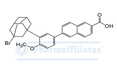 Imagem do Produto Padrão de Ácido 6-(3-(3-Bromoadamantan-1-il)-4-metoxifenil)-2-naftóico - Cas Number: NA - PHARMAFFILIATES Referência: PAI 01 018011