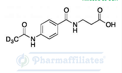 Imagem do Produto Padrão de N-[4-(acetilamino)benzoil]-β-alanina-D3 - Cas Number: NA - PHARMAFFILIATES Referência: PA STI 002060