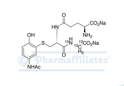 Imagem do Produto Padrão de Paracetamol Glutationa-13C2,15N Sal Dissódico - Cas Number: NA - PHARMAFFILIATES Referência: PA STI 001450