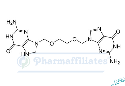 Imagem do Produto Padrão de 2-Amino-9-((2-((2-amino-6-oxo-1,6,7,8-tetraidro-9H-purina-9-il)metoxi)etoxi)metil)-1,9-diidro-6H-purina-6-ona - Cas Number: NA - PHARMAFFILIATES Referência: PA 01 0201007