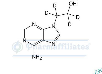 Imagem do Produto Padrão de [2-(6-Amino-9H-purina-9-il)]etanol-d4 - Cas Number: 1216900-94-5 - PHARMAFFILIATES Referência: PA STI 007110